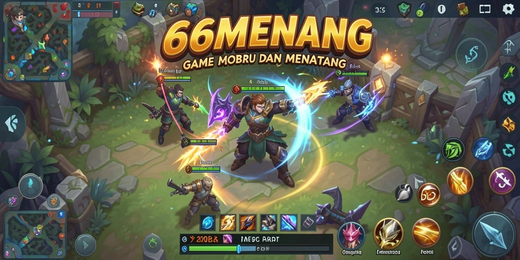 Gameplay seru dan intens di 66MENANG dengan tim yang saling bertarung.