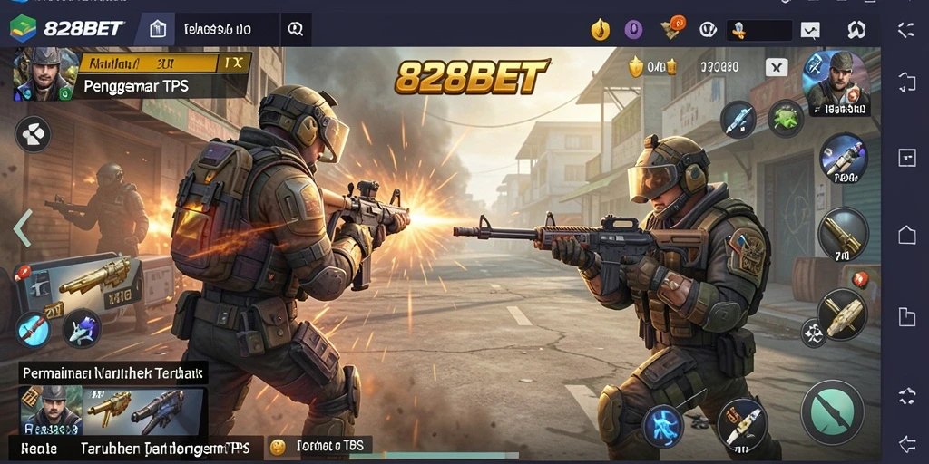 Tampilan gameplay TPS yang mendebarkan di 828BET.
