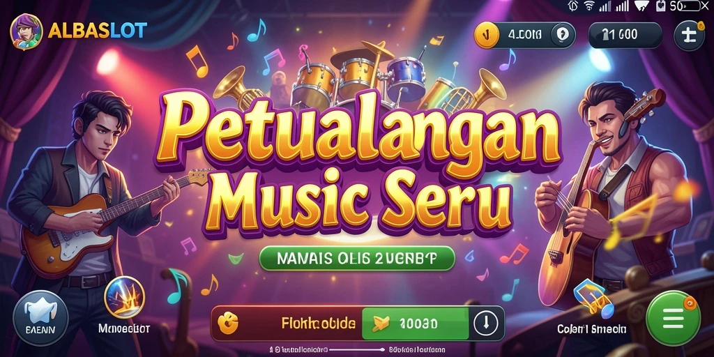 Gameplay menarik ALBASLOT dengan berbagai tantangan musik.