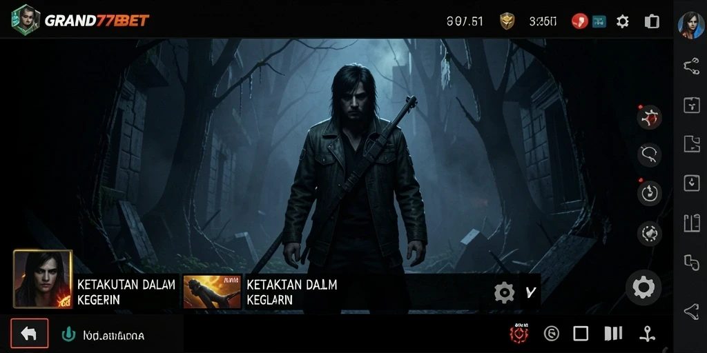 Screenshot menampilkan ketegangan gameplay di GRAND77BET
