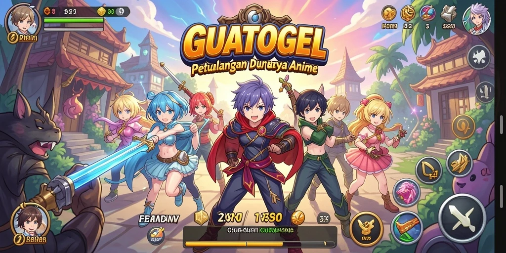 Tampilan gameplay seru dari GUATOGEL dengan karakter anime.