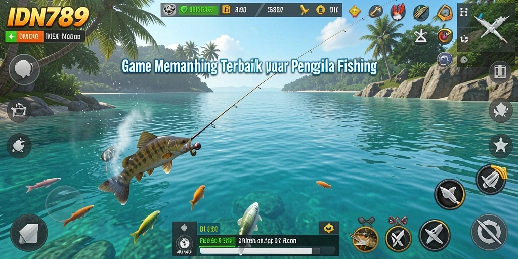 Tampilan gameplay IDN789 dengan aksi memancing yang seru dan menarik.
