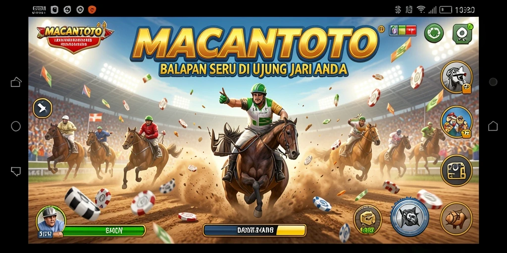 Tampilan gameplay balap yang mendebarkan di MACANTOTO.