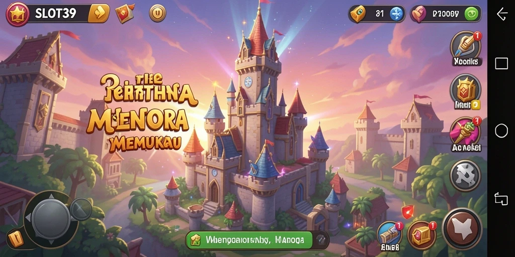 Tampilkan gameplay mendebarkan dalam SLOT39 dengan menara dan musuh yang beragam.