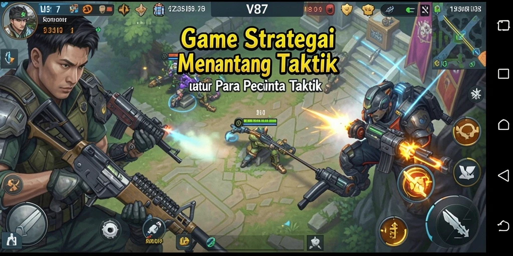 Screenshot V87 menampilkan pertempuran yang strategis dan mendebarkan.
